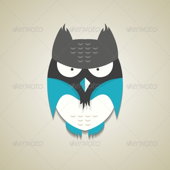 GraphicRiver Little Blue and Grey Cartoon Owl 6209479 GraphicRiver Little Blue and Grey Cartoon Owl 6209479