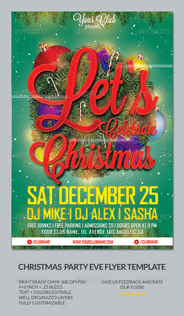GraphicRiver Let s Celebrate Christmas Party Flyer Template 6211656 GraphicRiver Let s Celebrate Christmas Party Flyer Template 6211656