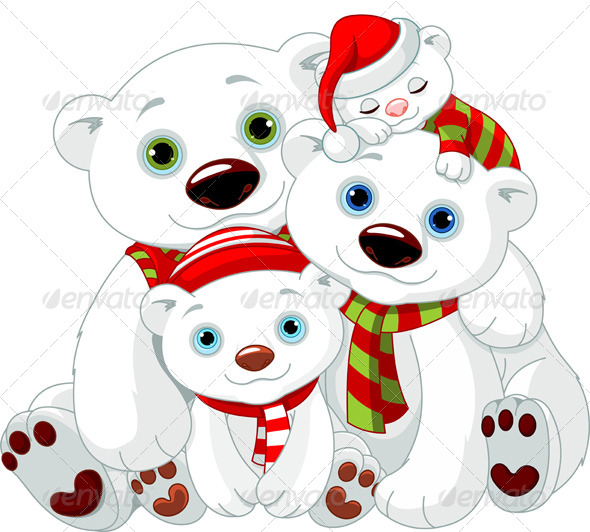 GraphicRiver Big Polar Bear Family at Christmas 6211836 GraphicRiver Big Polar Bear Family at Christmas 6211836