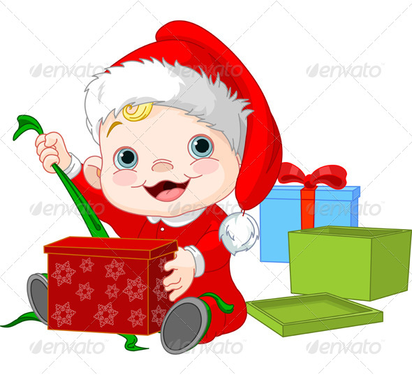 GraphicRiver Christmas Baby Open Gift 6212714 GraphicRiver Christmas Baby Open Gift 6212714