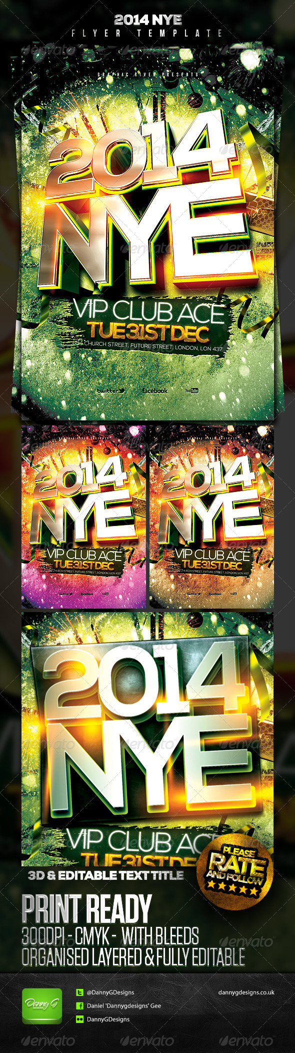 2014 NYE Flyer Template 2 (Clubs & Parties)