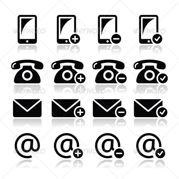 GraphicRiver Contact Icons Set Mobile Phone Email Envelope 6216729 GraphicRiver Contact Icons Set Mobile Phone Email Envelope 6216729