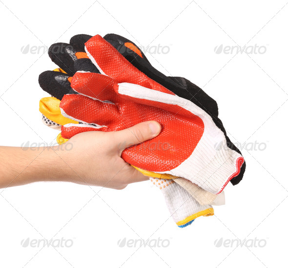 Rubber gloves on a hand. (Misc) Photo Download