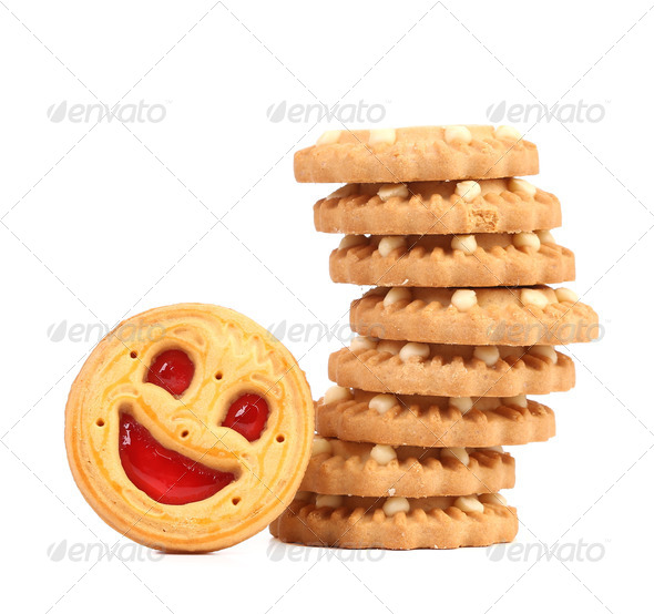 Stack of smile biscuits. (Misc) Photo Download