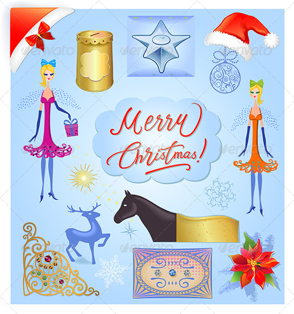 GraphicRiver Christmas Elements Illustration Set 6224410 GraphicRiver Christmas Elements Illustration Set 6224410