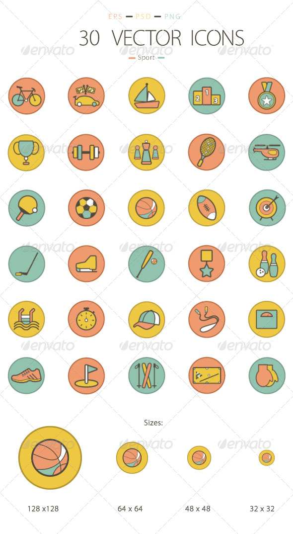 GraphicRiver Set of 30 Sport Icons 6232004 GraphicRiver Set of 30 Sport Icons 6232004