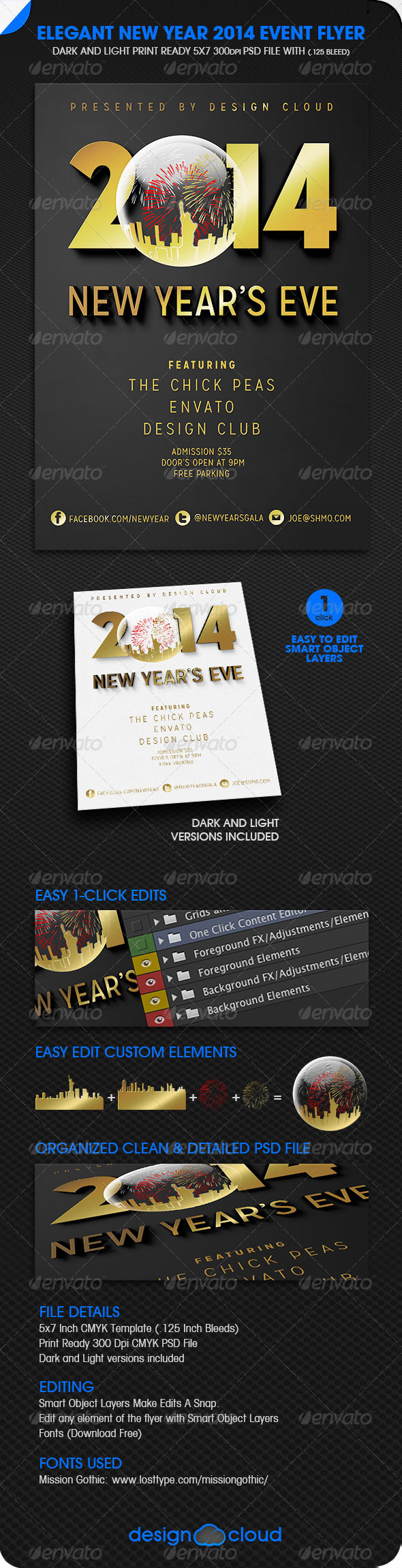 GraphicRiver Elegant New Years Eve Light and Dark Event Flyers 6198085 GraphicRiver Elegant New Years Eve Light and Dark Event Flyers 6198085