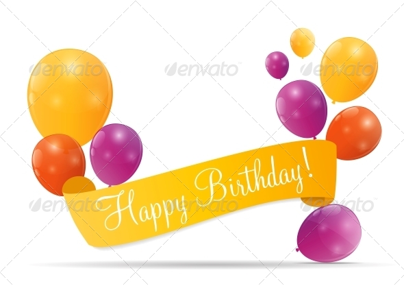 GraphicRiver Color Glossy Balloons Birthday Card 6241227 GraphicRiver Color Glossy Balloons Birthday Card 6241227