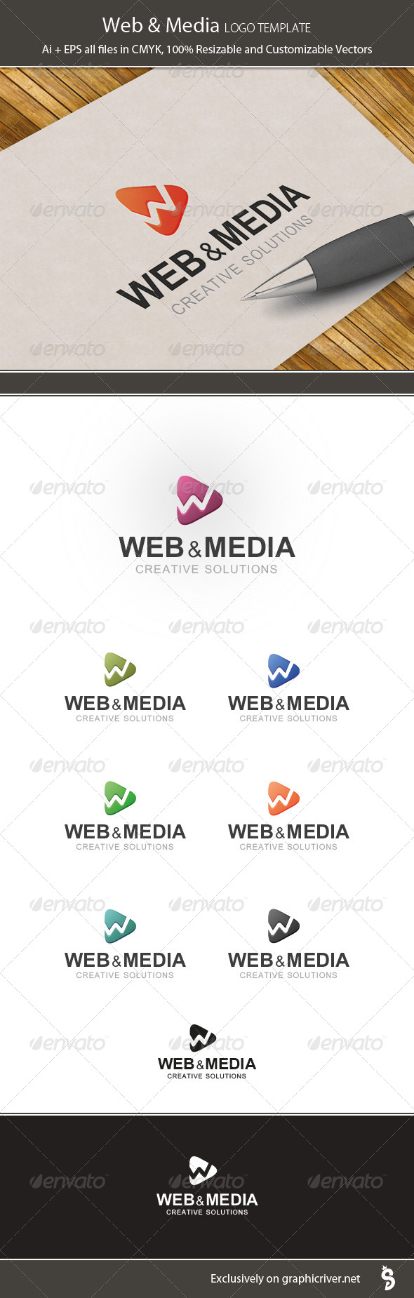 Web & Media Logo Template - Vector Abstract