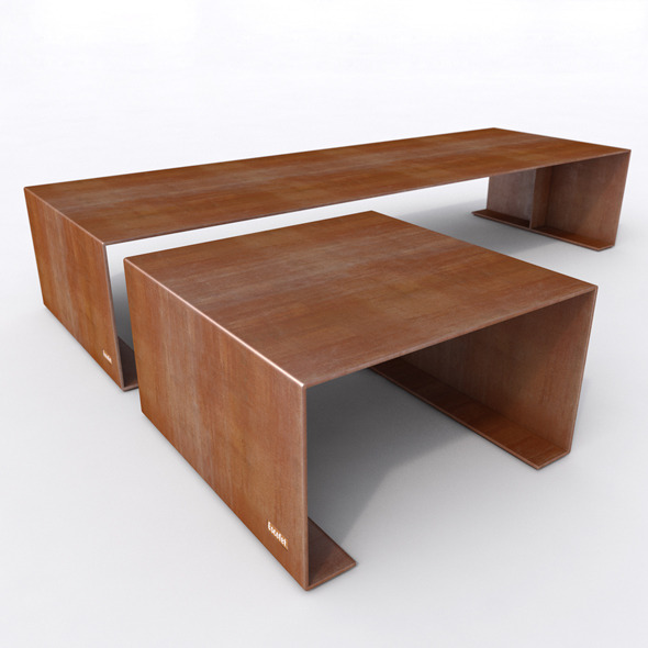 3DOcean Outdoor Bench and Stool- Escofet MORELLA 6246699 3DOcean Outdoor Bench and Stool- Escofet MORELLA 6246699