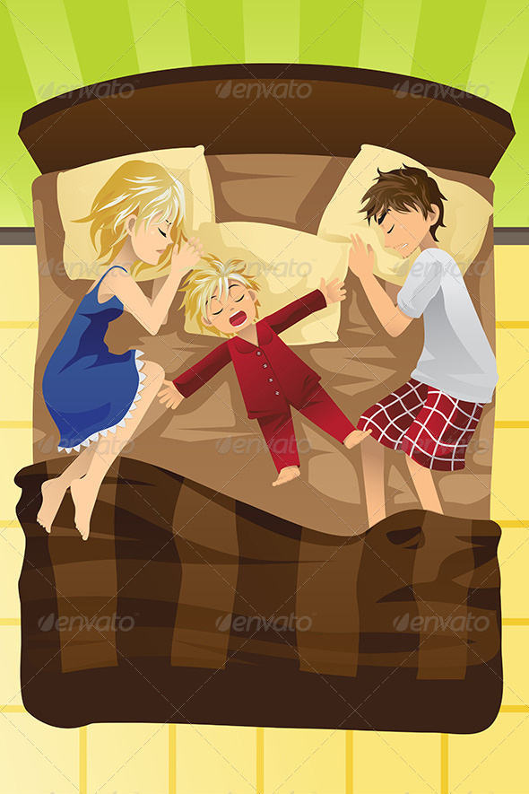 GraphicRiver Parents Sleeping with Child 6246938 GraphicRiver Parents Sleeping with Child 6246938