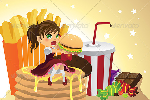 GraphicRiver Girl Eating Junk Food 6246956 GraphicRiver Girl Eating Junk Food 6246956