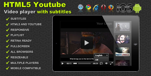 HTML5 Youtube video player with subtitles - CodeCanyon Item for Sale