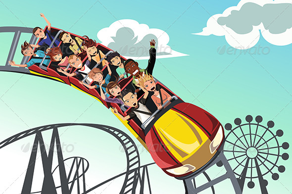 GraphicRiver People Riding Roller Coaster 6248638 GraphicRiver People Riding Roller Coaster 6248638