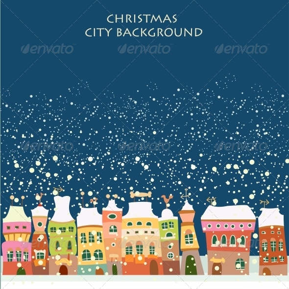 GraphicRiver Vector Illustration with Winter City 6252841 GraphicRiver Vector Illustration with Winter City 6252841