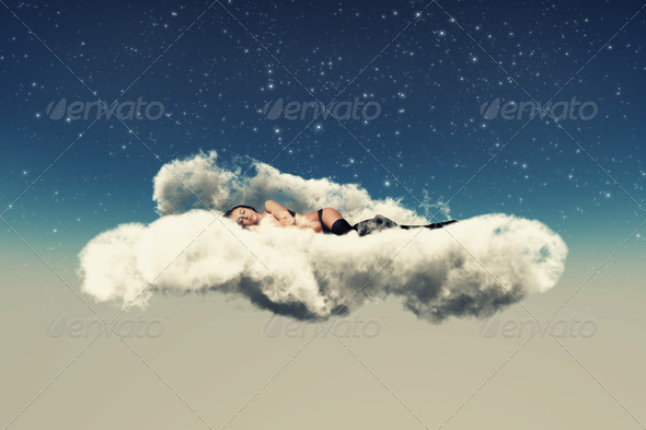 Girl Sleeps on Cloud
