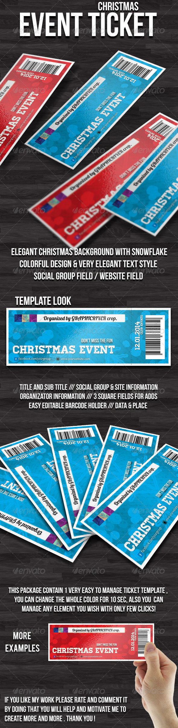 GraphicRiver Christmas event ticket 6255107 GraphicRiver Christmas event ticket 6255107