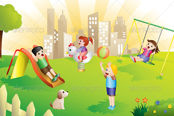 GraphicRiver Kids on the Playground 6256675 GraphicRiver Kids on the Playground 6256675