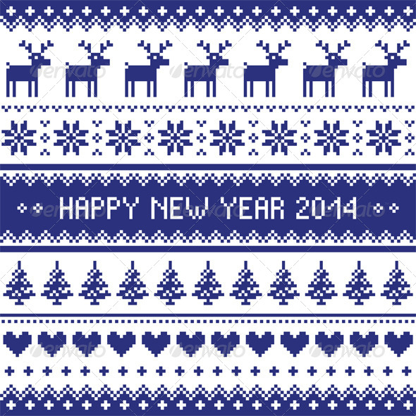 GraphicRiver Happy New Year 2014 Scandynavian Pattern 6260354 GraphicRiver Happy New Year 2014 Scandynavian Pattern 6260354