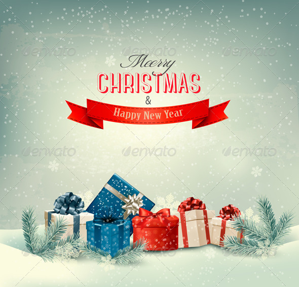 GraphicRiver Christmas Winter Background with Presents 6266391 GraphicRiver Christmas Winter Background with Presents 6266391