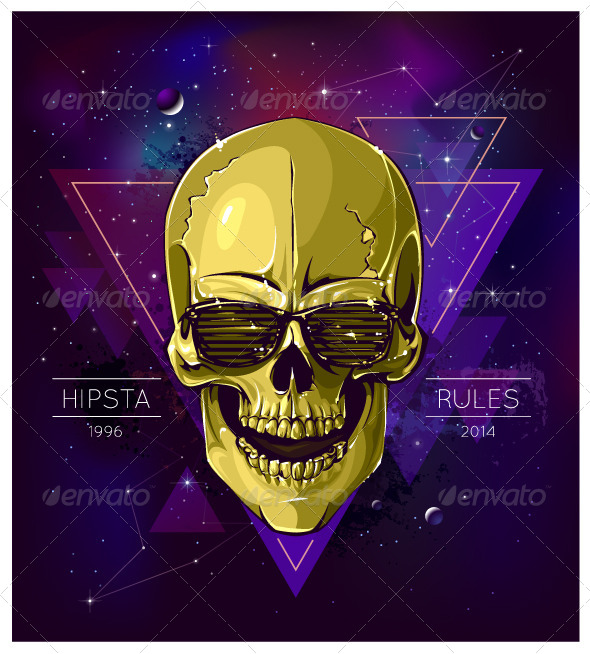 GraphicRiver Hipster Skull 6267549 GraphicRiver Hipster Skull 6267549