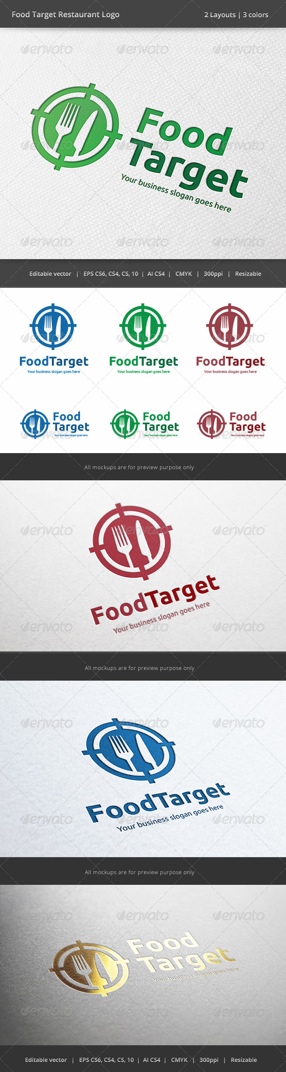 GraphicRiver Food Target Restaurant Logo 6269618 GraphicRiver Food Target Restaurant Logo 6269618