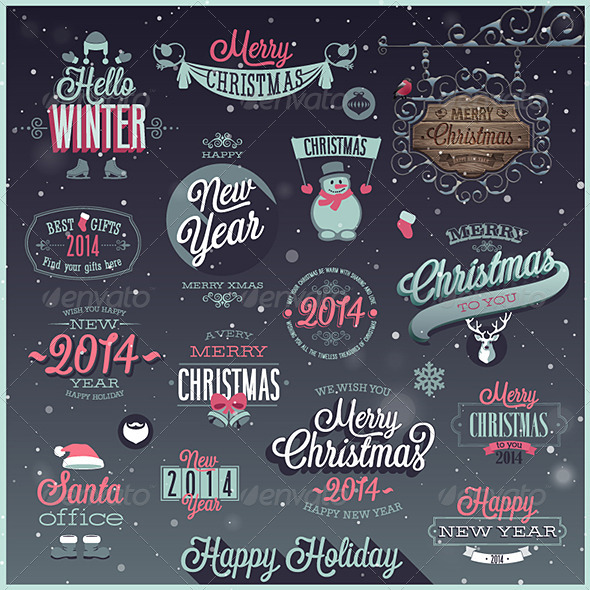 GraphicRiver Christmas Set of Labels and Emblems 6274104 GraphicRiver Christmas Set of Labels and Emblems 6274104