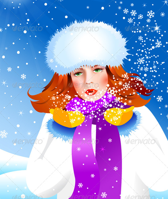 GraphicRiver Girl with Snowflakes 6277715 GraphicRiver Girl with Snowflakes 6277715
