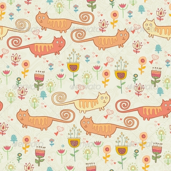 GraphicRiver Childish Seamless Pattern with Cats 6280036 GraphicRiver Childish Seamless Pattern with Cats 6280036