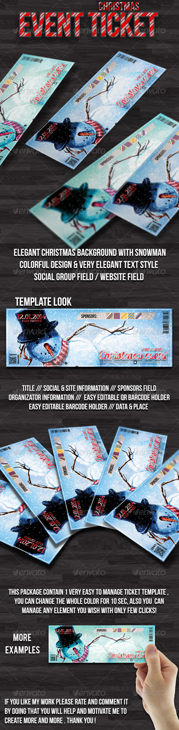 GraphicRiver Christmas event ticket 6282607 GraphicRiver Christmas event ticket 6282607