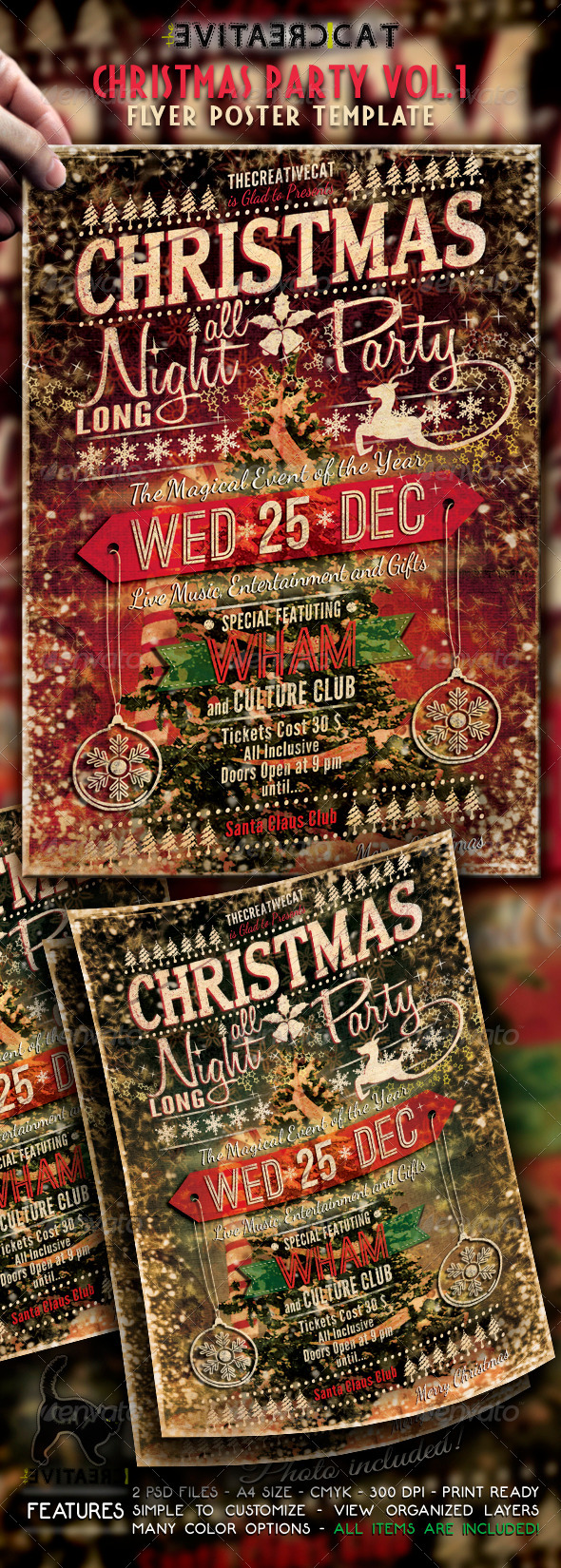 GraphicRiver Christmas Party Vintage Style Flyer Poster Vol 6284797 GraphicRiver Christmas Party Vintage Style Flyer Poster Vol 6284797