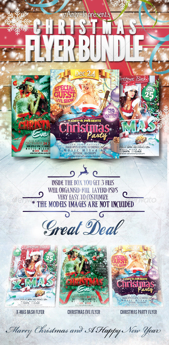 Christmas Event Flyer Bundle (Flyers)