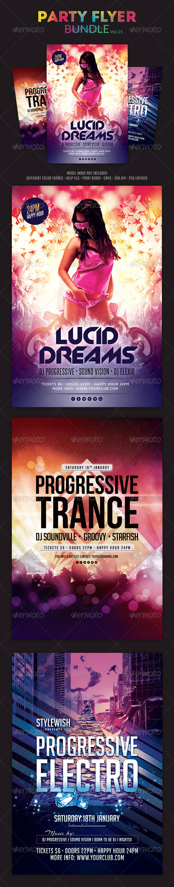 Party Flyer Bundle Vol.15 - Clubs & Parties Events