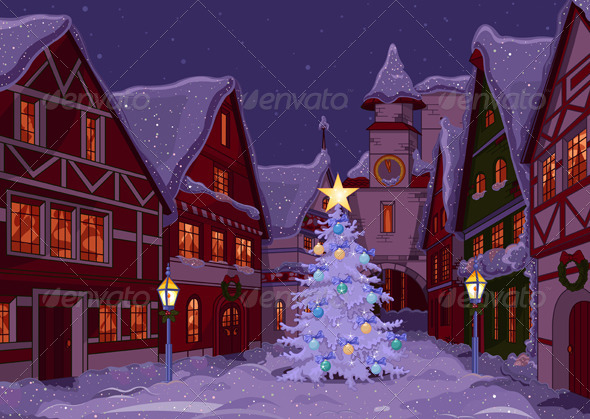GraphicRiver Christmas Night at Town 6288839 GraphicRiver Christmas Night at Town 6288839