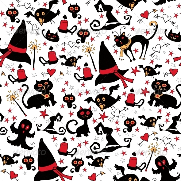 GraphicRiver Halloween Seamless Pattern with Witch Things 6288952 GraphicRiver Halloween Seamless Pattern with Witch Things 6288952