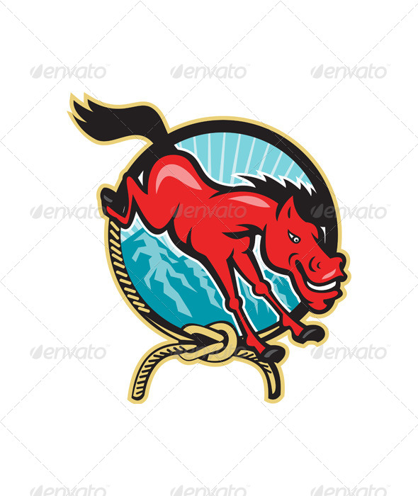GraphicRiver Red Horse Jump Lasso Mountain 6290180 GraphicRiver Red Horse Jump Lasso Mountain 6290180