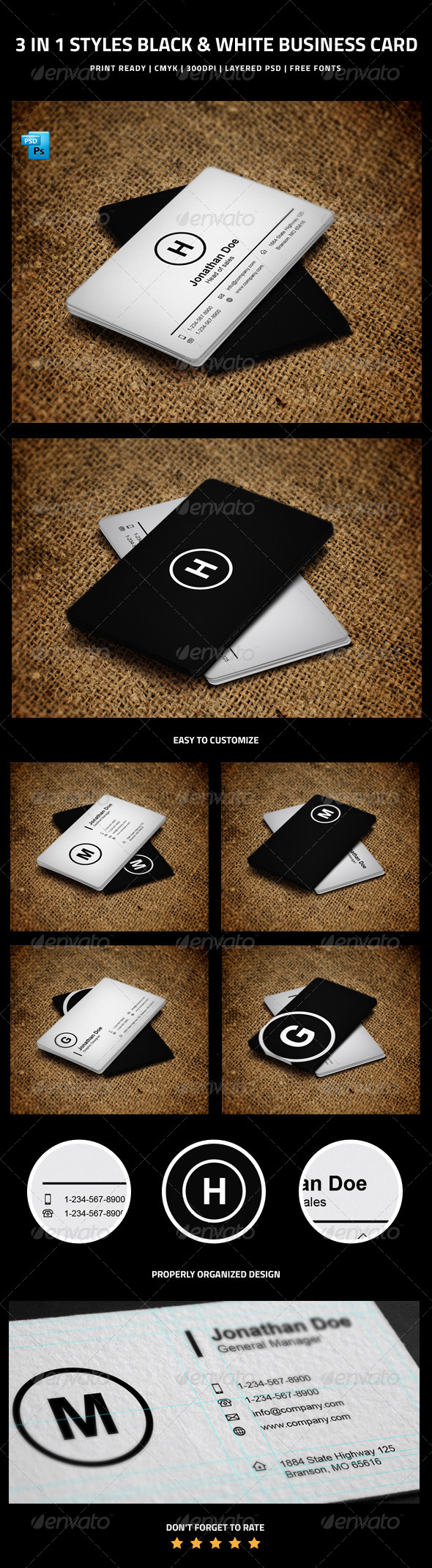 GraphicRiver 3 in 1 Styles Black & White Business Card 6256160 GraphicRiver 3 in 1 Styles Black & White Business Card 6256160