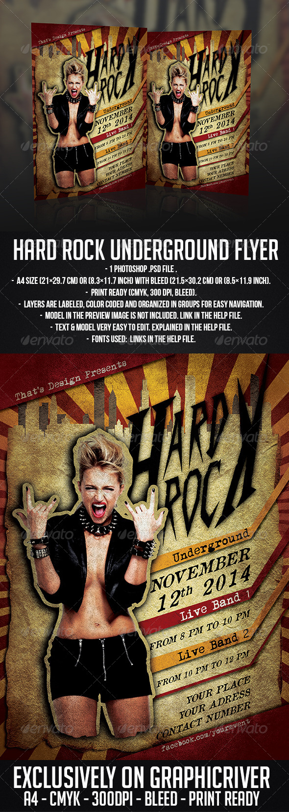 GraphicRiver Hard Rock Underground Flyer Template 6295486 GraphicRiver Hard Rock Underground Flyer Template 6295486