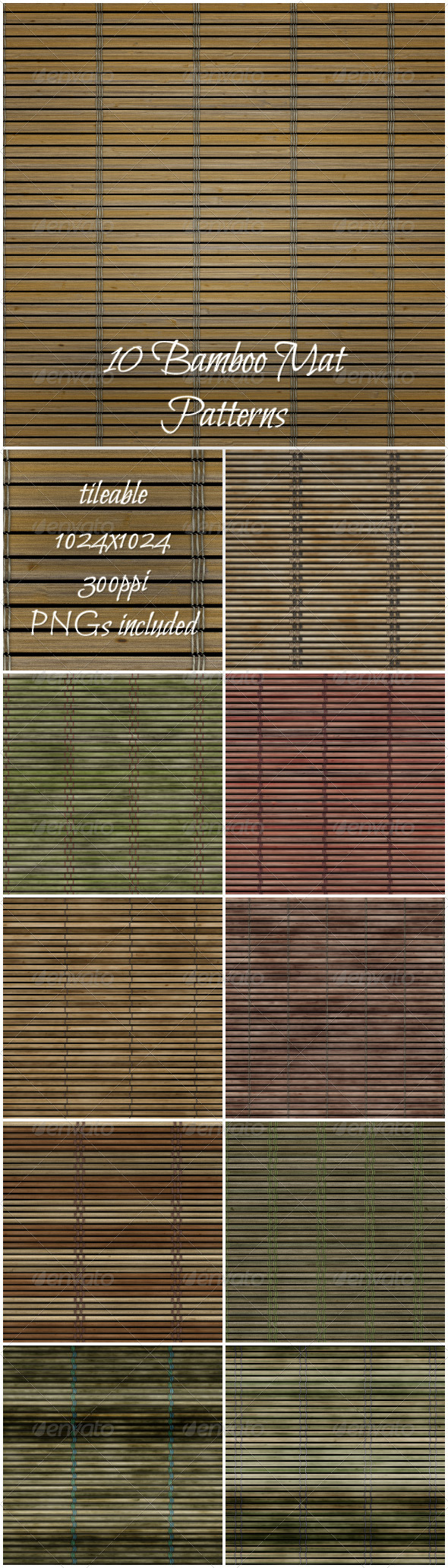 GraphicRiver 10 Bamboo Mat Patterns 6299616 GraphicRiver 10 Bamboo Mat Patterns 6299616