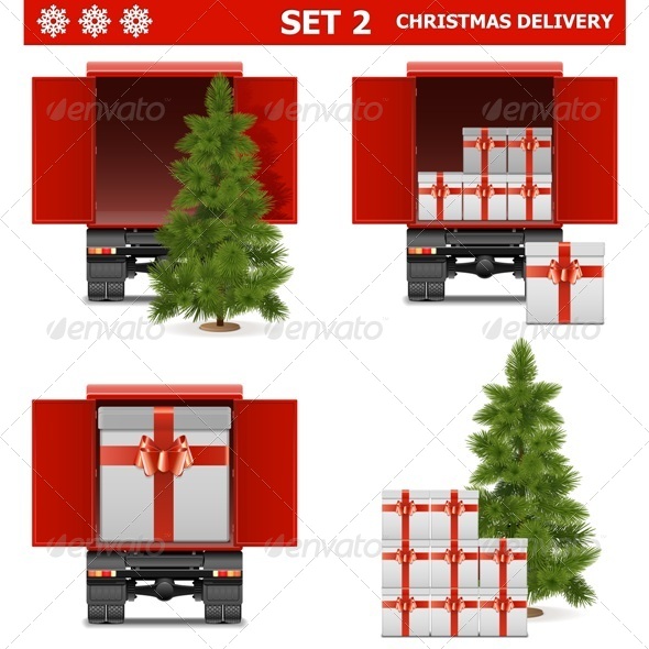 GraphicRiver Vector Christmas Delivery Set 6299912 GraphicRiver Vector Christmas Delivery Set 6299912
