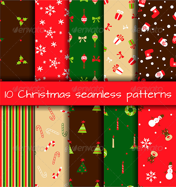 GraphicRiver Set of 10 Seamless Christmas Patterns 6301834 GraphicRiver Set of 10 Seamless Christmas Patterns 6301834