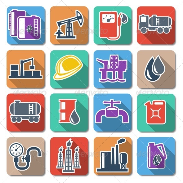 GraphicRiver Vector Oil Industry Flat Icons 6303853 GraphicRiver Vector Oil Industry Flat Icons 6303853