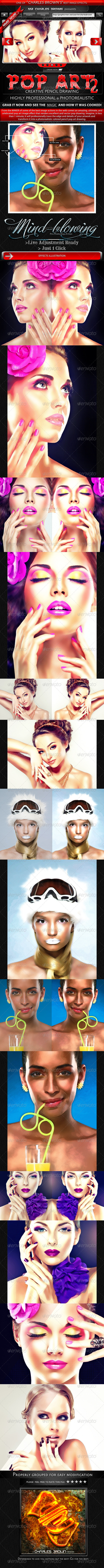 Creative Pop Art Pencil Drawing Vol. 2 - Photo Effects Actions