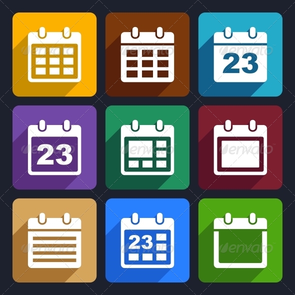 GraphicRiver Calendar Flat Icons Set 21 6305477 GraphicRiver Calendar Flat Icons Set 21 6305477