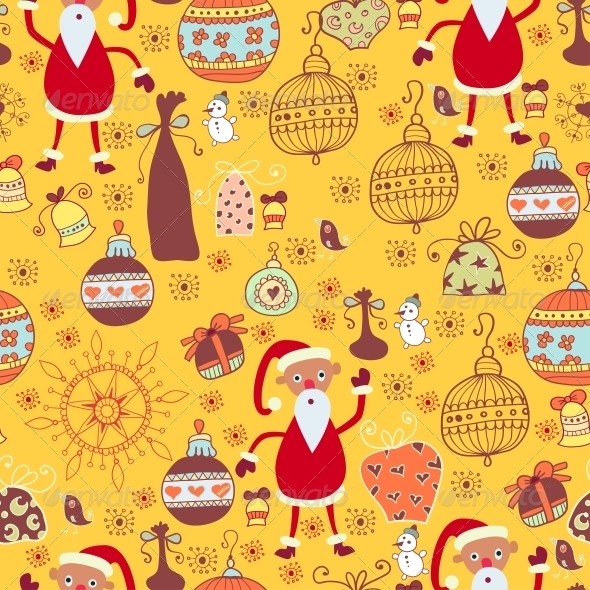 GraphicRiver Christmas Texture with Santa Toys 6308948 GraphicRiver Christmas Texture with Santa Toys 6308948