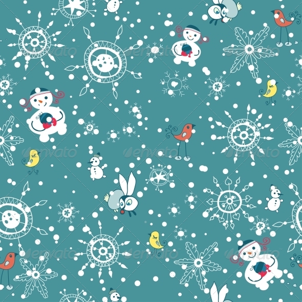 GraphicRiver Christmas Seamless with Snowflakes and Birds 6309190 GraphicRiver Christmas Seamless with Snowflakes and Birds 6309190