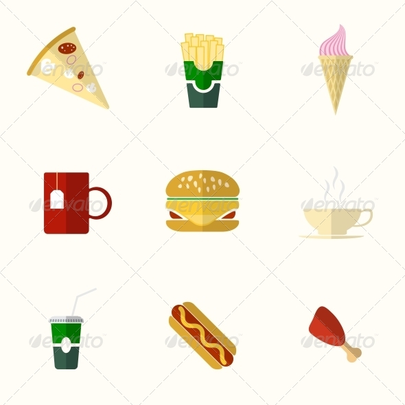 GraphicRiver Food Flat Icons 6311201 GraphicRiver Food Flat Icons 6311201