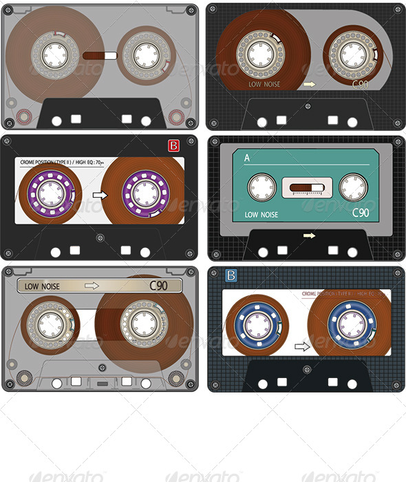 GraphicRiver Complete Set of the Audio Cassettes Tapes 6312279 GraphicRiver Complete Set of the Audio Cassettes Tapes 6312279