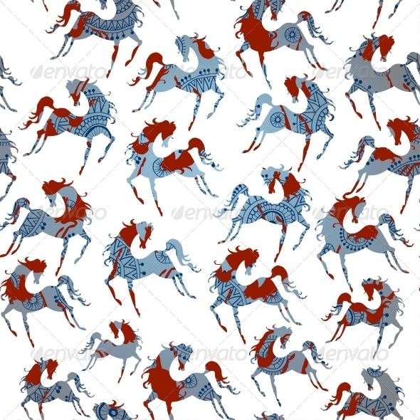GraphicRiver Horse Blue Seamless Pattern Vector 6314305 GraphicRiver Horse Blue Seamless Pattern Vector 6314305