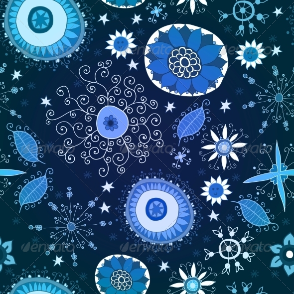 GraphicRiver Blue Seamless Texture with Flowers 6314371 GraphicRiver Blue Seamless Texture with Flowers 6314371